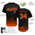 Custom Name and Number 3D San Francisco City Edition Baseball Jersey, Personalized Black Orange-Gray Fade Fashion Jersey
