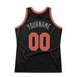 Personalized Black Orange Gray Throwback Basketball Jersey Authentic Design Personalized Black Orange-Gray Authentic Throwback