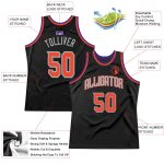 Custom Personalized Basketball Jersey - Black Orange Gray Authentic Throwback with Custom Name and Number Personalized Black