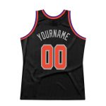 Custom Personalized Basketball Jersey - Black Orange Gray Authentic Throwback with Custom Name and Number Personalized Black