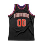 Custom Personalized Basketball Jersey - Black Orange Gray Authentic Throwback with Custom Name and Number Personalized Black