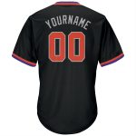 Custom Name Number Baseball Jersey Shirt - Personalized Authentic Black Orange-Gray Throwback Rib-Knit Personalized Black