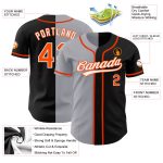 Personalized Black Orange Gray Split Fashion Baseball Jersey for Men Personalized Black Orange-Gray Split Fashion Baseball