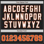 Personalized Fashion Baseball Jersey in Black Orange-Gray Split Design Personalized Black Orange-Gray Split Fashion Baseball