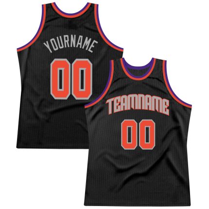 Custom Black Orange Gray Throwback Basketball Jersey - Personalized Athletic Apparel Personalized Black Orange-Gray Throwback