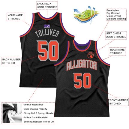 Custom Black Orange Gray Throwback Basketball Jersey - Personalized Athletic Apparel Personalized Black Orange-Gray Throwback