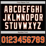 Personalized Fashion Baseball Jersey in Black Orange Gray White Gradient Personalized Black Orange Gray-White Gradient Fashion