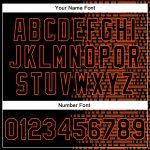 Personalized 3D Varsity Letterman Jacket in Black Orange Halftone - Full-Snap Bomber Style Personalized Black Orange Halftone