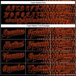 Custom Name and Number Bomber Varsity Letterman Jacket with Personalized Black Orange Halftone 3D Pattern Design Personalized