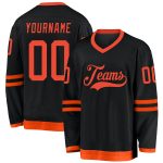 Custom Black and Orange Hockey Jersey - Personalized Team Apparel Personalized Black Orange Hockey Jersey