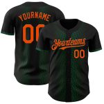 Personalized 3D Geometric Shapes Baseball Jersey - Black and Orange/Kelly Green Design Personalized Black Orange-Kelly Green