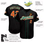Personalized Black Orange Kelly Green Baseball Jersey for Authentic Style Personalized Black Orange-Kelly Green Authentic