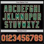 Personalized Black Orange Kelly Green Baseball Jersey for Authentic Style Personalized Black Orange-Kelly Green Authentic