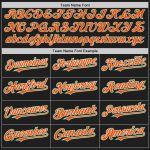 Custom Baseball Jersey with Personalized Name and Number - Black, Orange & Kelly Green Authentic Raglan Sleeves Personalized