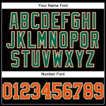 Personalized Baseball Jersey Black Orange Kelly Green Style 3 for Men and Women Personalized Black Orange-Kelly Green Baseball
