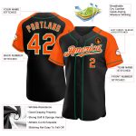 Personalized Black and Orange Baseball Jersey with Kelly Green Raglan Sleeves Personalized Black Orange-Kelly Green Raglan