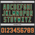 Custom Name and Number Unisex Softball Jersey in Black and Orange-Kelly Green - Personalized Two-Button Design Personalized