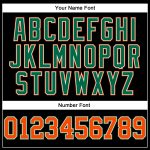 Personalized Black Orange Kelly Green White Long Sleeve Performance Tee Shirt Personalized Black Orange Kelly Green-White