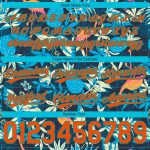 Personalized Flamingo Basketball Shorts with Black Orange-Lakes Blue 3D Palm Leaves Personalized Black Orange-Lakes Blue
