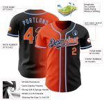 Custom Name and Number Baseball Jersey - Personalized Authentic Gradient Black Orange-Light Blue Fashion Style Personalized