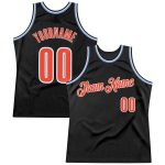 Customizable Authentic Basketball Jersey - Personalized Black & Light Blue Throwback with Name & Number Personalized Black