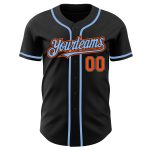 Personalized Baseball Jersey - Black, Orange & Light Blue Custom Sports Apparel Personalized Black Orange-Light Blue Baseball