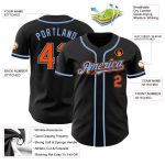 Personalized Baseball Jersey - Black, Orange & Light Blue Custom Sports Apparel Personalized Black Orange-Light Blue Baseball