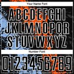 Personalized Dripping Splatter Soccer Uniform Jersey - Black Light Blue Orange Personalized Black Orange-Light Blue Dripping