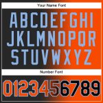 Personalized Unisex Softball Jersey Black Orange Light Blue Gradient Two-Button Personalized Black Orange-Light Blue Gradient
