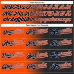 Personalized Unisex Softball Jersey Black Orange Light Blue Gradient Two-Button Personalized Black Orange-Light Blue Gradient