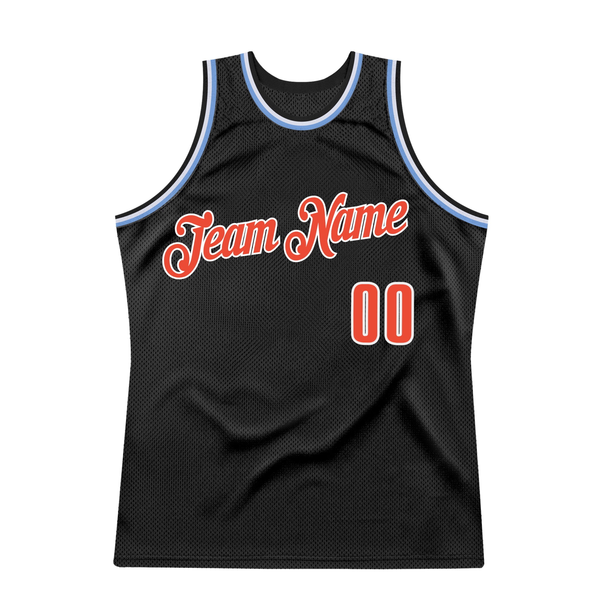 Personalized Black Orange-Light Blue Throwback Basketball Jersey Personalized Black Orange Light Blue Basketball Jersey for Men and Women - Throwback Style Personalized Black Orange-Light - Image 6