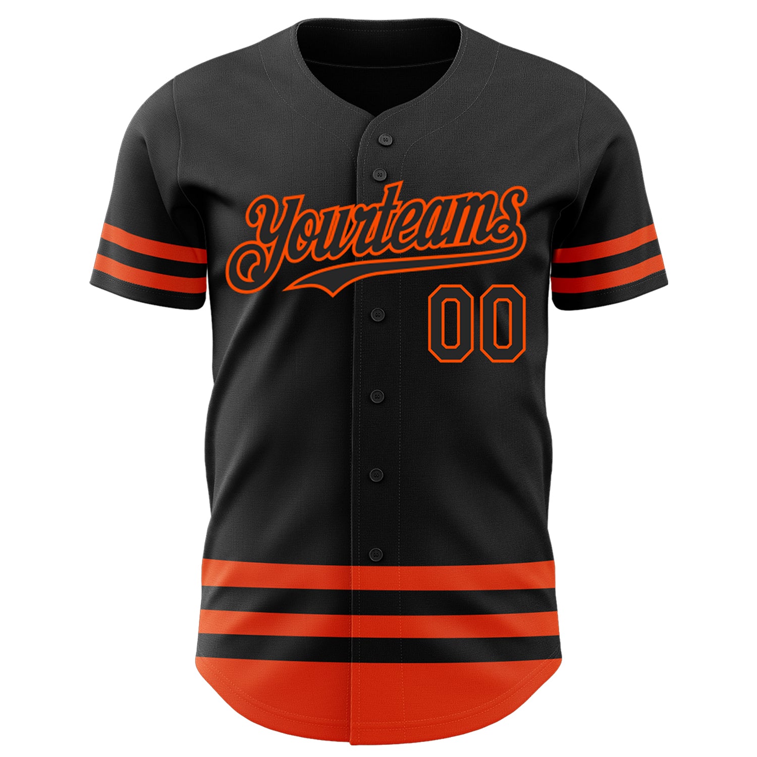 Personalized Black Orange Line Authentic Baseball Jersey Team Custom Name and Number Custom Name and Number Personalized Authentic Baseball Jersey - Black Orange Line Team Jersey Personalized Black Orange Line - Image 2
