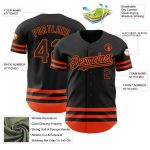 Personalized Black and Orange Baseball Jersey for Men and Women, Custom Name Line Sports Apparel Personalized Black Orange