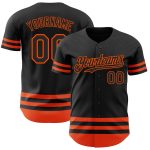 Personalized Black and Orange Baseball Jersey for Men and Women, Custom Name Line Sports Apparel Personalized Black Orange