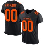 Personalized Black and Orange Football Jersey - Custom Mesh Sportswear for Fans Personalized Black Orange Mesh Football Jersey