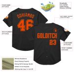 Custom Black and Orange Baseball Jersey Mesh Throwback Style 5 Personalized Black Orange Mesh Throwback Baseball Jersey 5