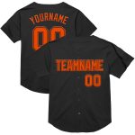 Custom Black and Orange Baseball Jersey Mesh Throwback Style 5 Personalized Black Orange Mesh Throwback Baseball Jersey 5