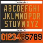 Custom Name and Number Baseball Jersey Personalized in Black Orange Old Gold Gradient Fashion Design Personalized Black Orange-Old