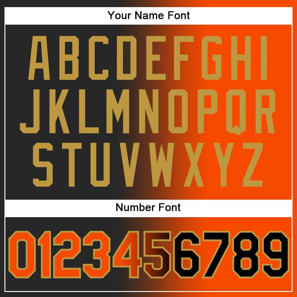Personalized Black Orange-Old Gold Gradient Fashion Baseball Jersey Custom Black Orange Gold Gradient Fashion Baseball Jersey Personalized Black Orange-Old Gold Gradient Fashion Baseball Jersey - Image 5