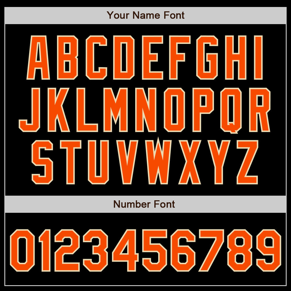 Personalized Black Orange Olive-Cream Authentic Split Fashion Baseball Jersey Team Custom Name and Number Custom Name Number Baseball Jersey - Personalized Black Orange Olive-Cream Split Fashion Team Gear Personalized Black Orange - Image 4