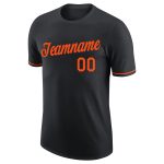 Personalized Performance T-Shirt in Black and Orange for Custom Style Personalized Black Orange Performance T-Shirt