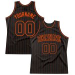 Personalized Black Orange Basketball Jersey with Pinstripe Design Personalized Black Orange Pinstripe Black-Orange Basketball