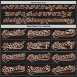 Custom Black Orange Pinstripe Baseball Jersey - Personalized Black-White Design Personalized Black Orange Pinstripe Black-White