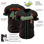 Custom Team Name Number Personalized Black Orange Pinstripe Baseball Jersey Kelly Green White Authentic Personalized Black