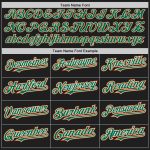 Custom Name and Number Unisex Softball Jersey - Personalized Black Orange Pinstripe with Kelly Green-White, Two-Button Design