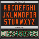 Personalized Softball Jersey Unisex Black Orange Pinstripe Kelly Green White Two-Button Personalized Black Orange Pinstripe
