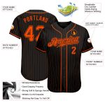 Custom Team Jersey Black Orange Pinstripe - Personalized with Name and Number, Authentic Baseball Jersey Personalized Black
