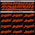 Custom Team Jersey Black Orange Pinstripe - Personalized with Name and Number, Authentic Baseball Jersey Personalized Black