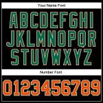 Personalized Black Orange Pinstripe Basketball Jersey - Green Accents Personalized Black Orange Pinstripe Orange-Kelly Green