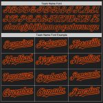 Custom Name and Number Black Orange Pinstripe Two-Button Unisex Softball Jersey - Personalized Team Apparel Personalized